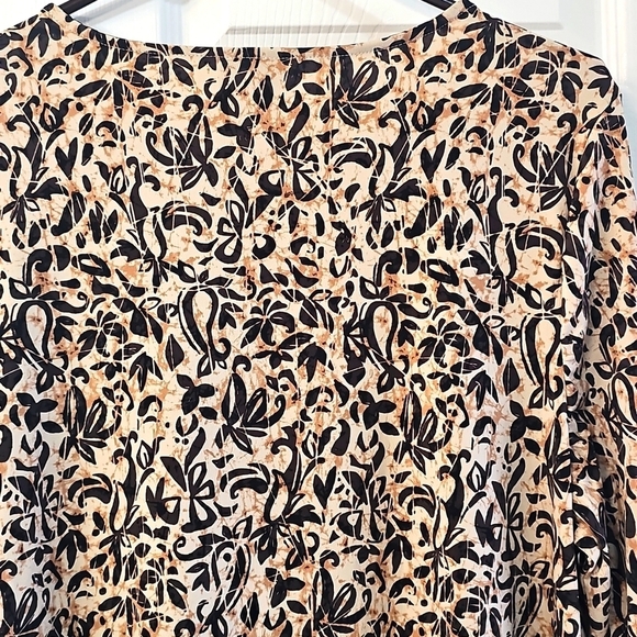 NWT JM Collection Petite Irina Impression 3/4 Sleeve Tunic PXL Coffee Cake - Picture 10 of 12